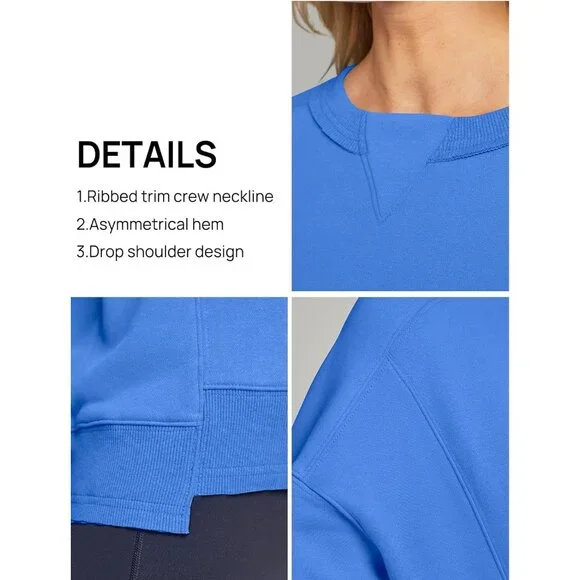 Women's Oversized Cropped Sweatshirt Viscose Polyester Casual Fall Wear